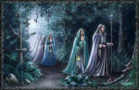 Many legends of elves speak of the Trooping of the Elves, a mysterious night trek of a long line of elves, and woe to the human who spies them! This is referenced in Lord of the Rings, the long march of the Elves as they leave Middle Earth... picture from WikiCommons